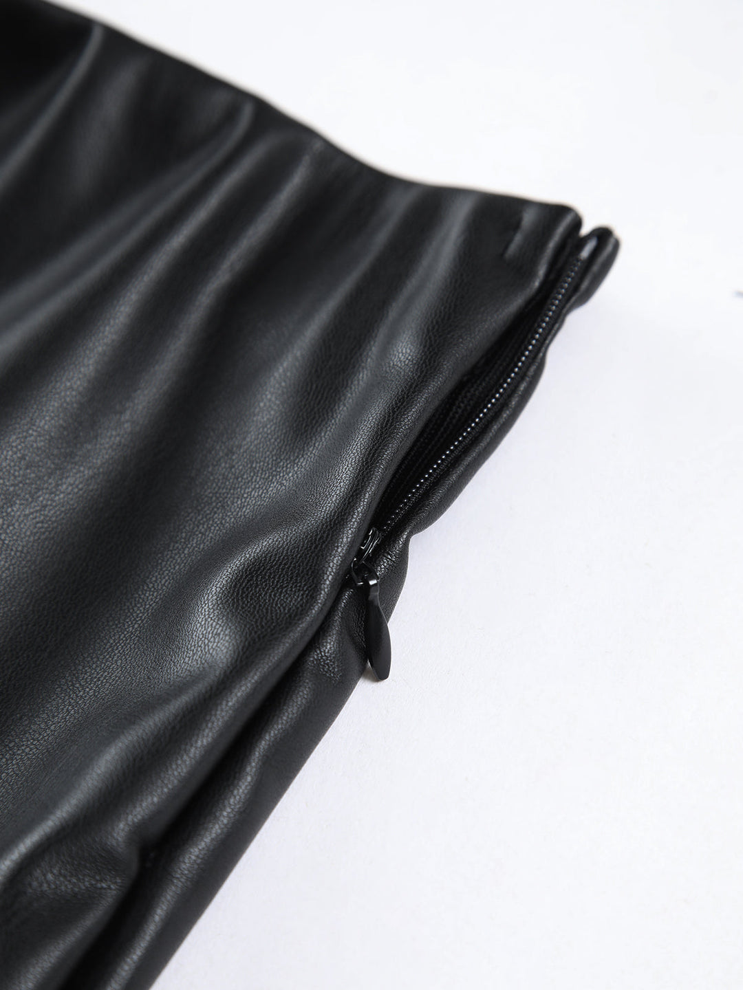 Faux Leder Minirock mit Reißverschluss