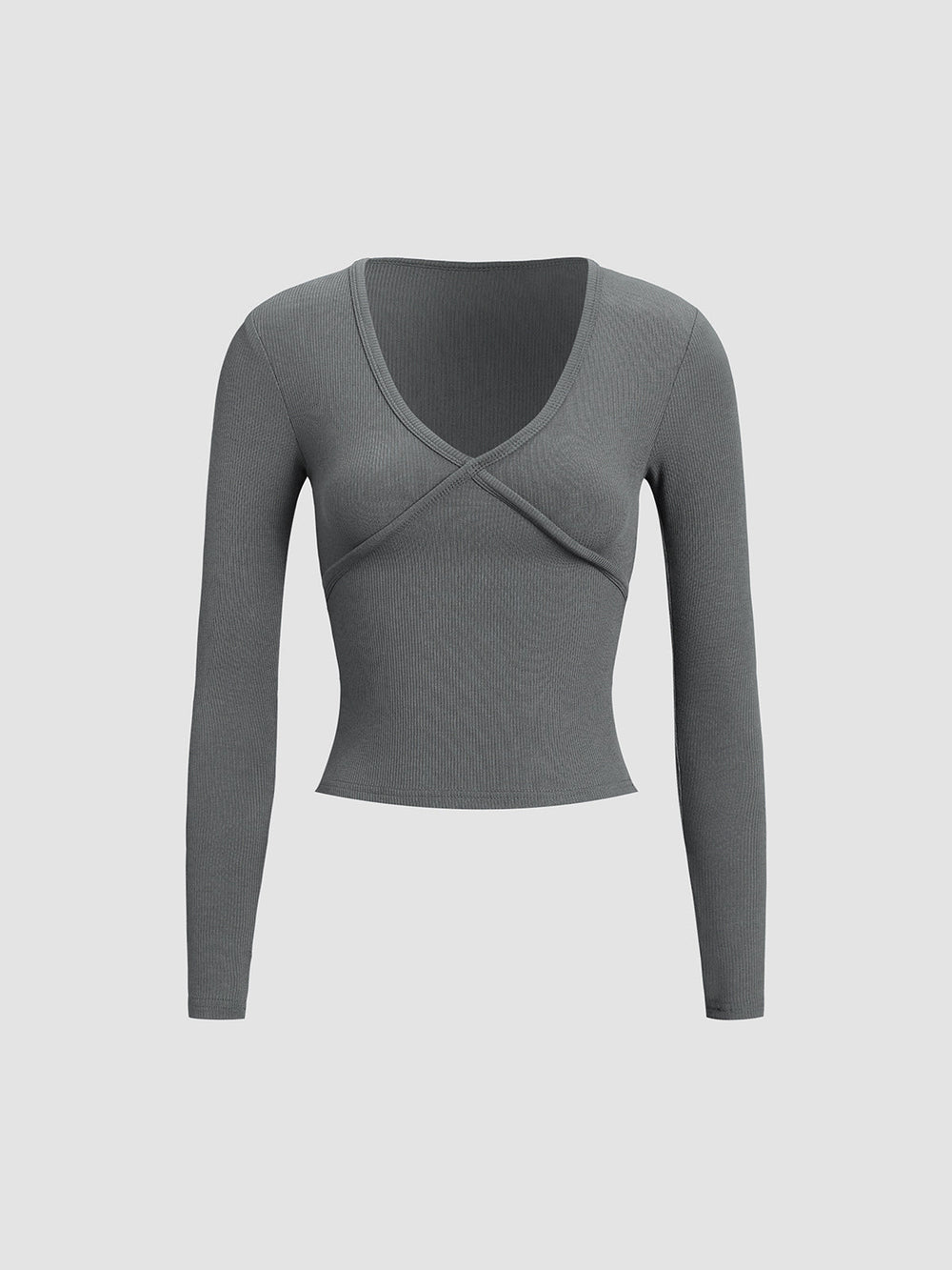 Klassisches Langarmshirt mit V-Ausschnitt