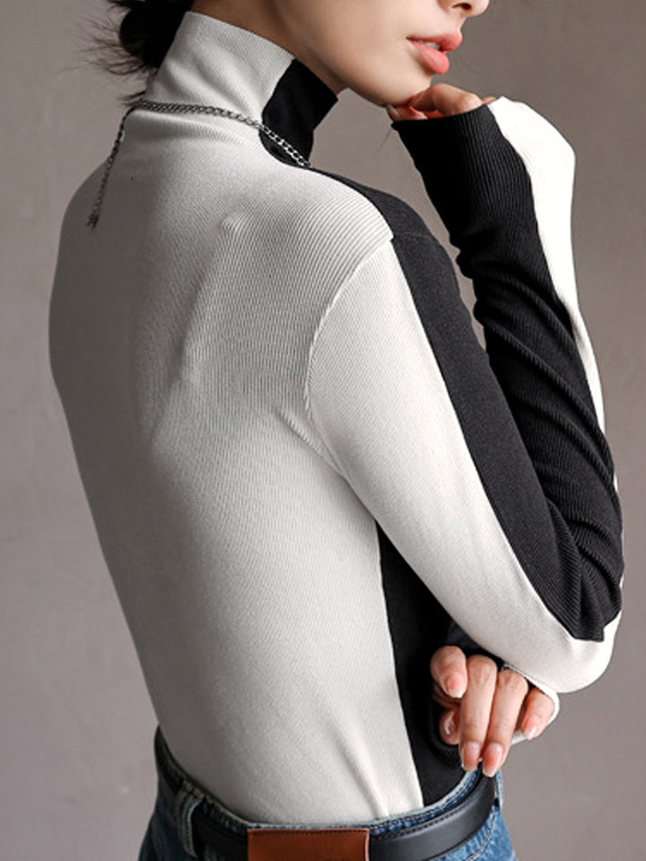 Langarmshirt mit Farbblockdesign auf beiden Seiten