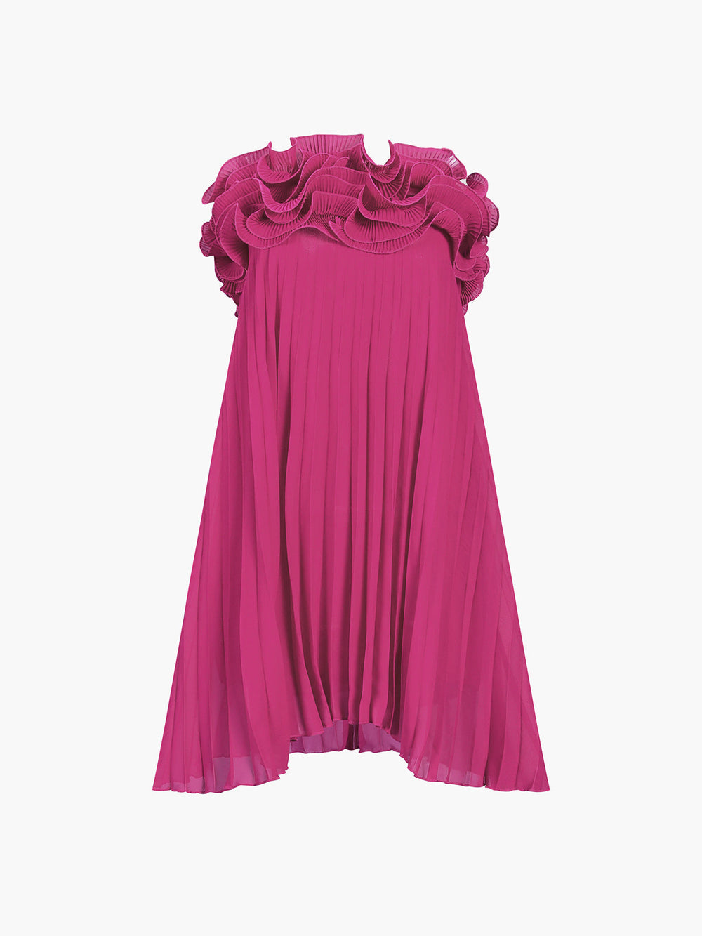 Mesh Rosetten-Röhrenfalten-Kurzkleid