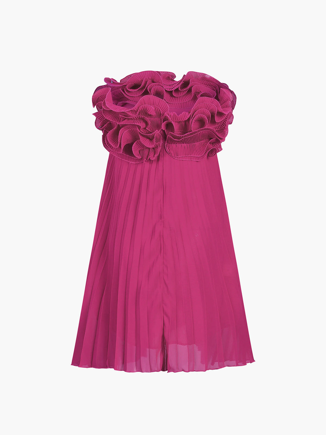 Mesh Rosetten-Röhrenfalten-Kurzkleid