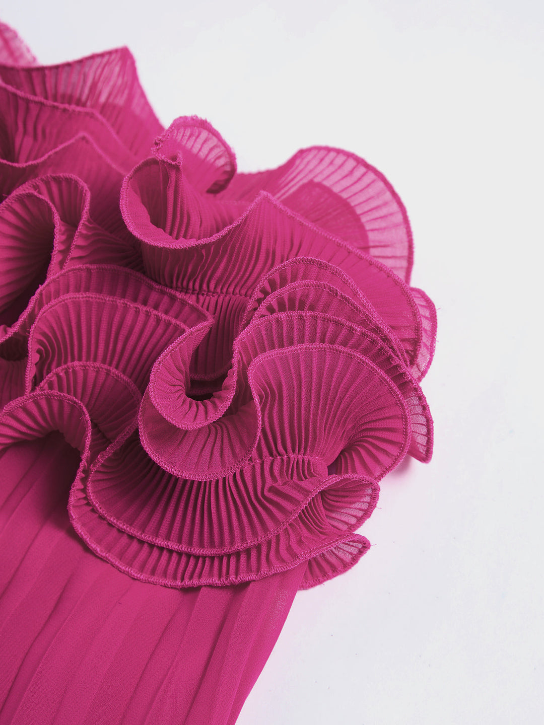 Mesh Rosetten-Röhrenfalten-Kurzkleid