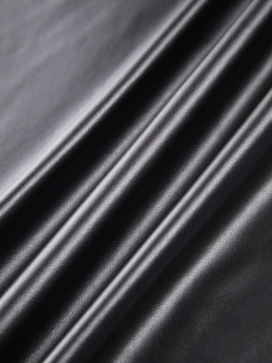 Faux Leather Ruched Slit Midi Rock