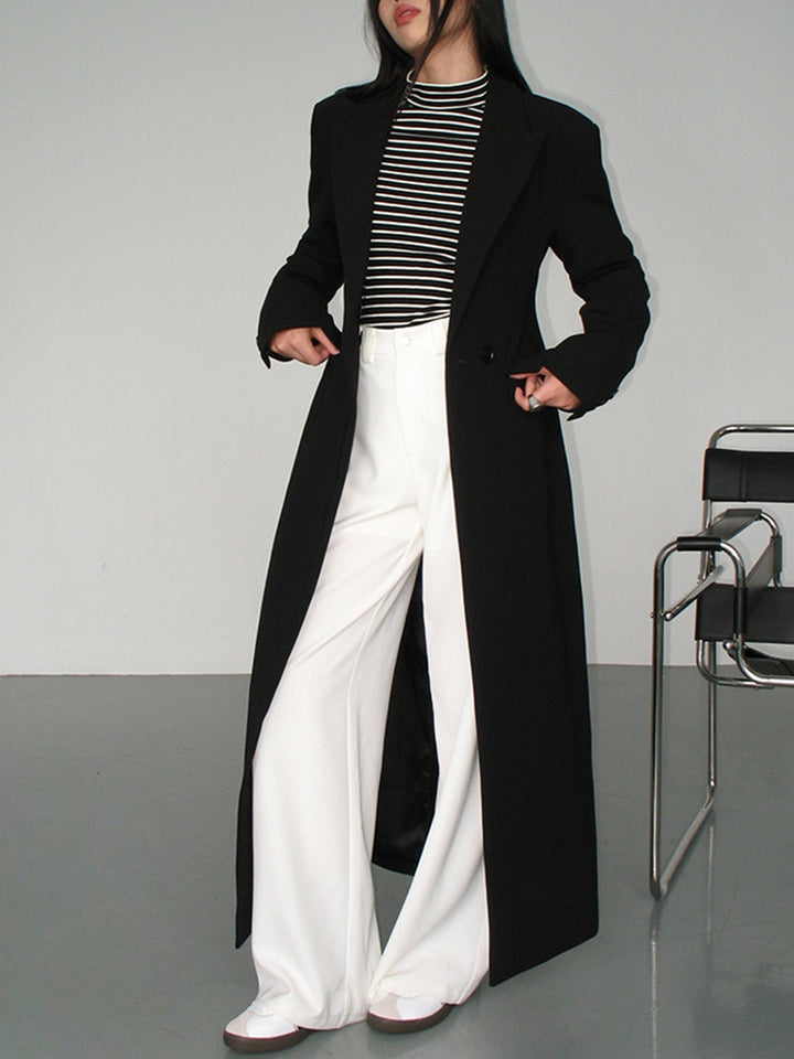Kragen-Taschen-Blazer-Mantel