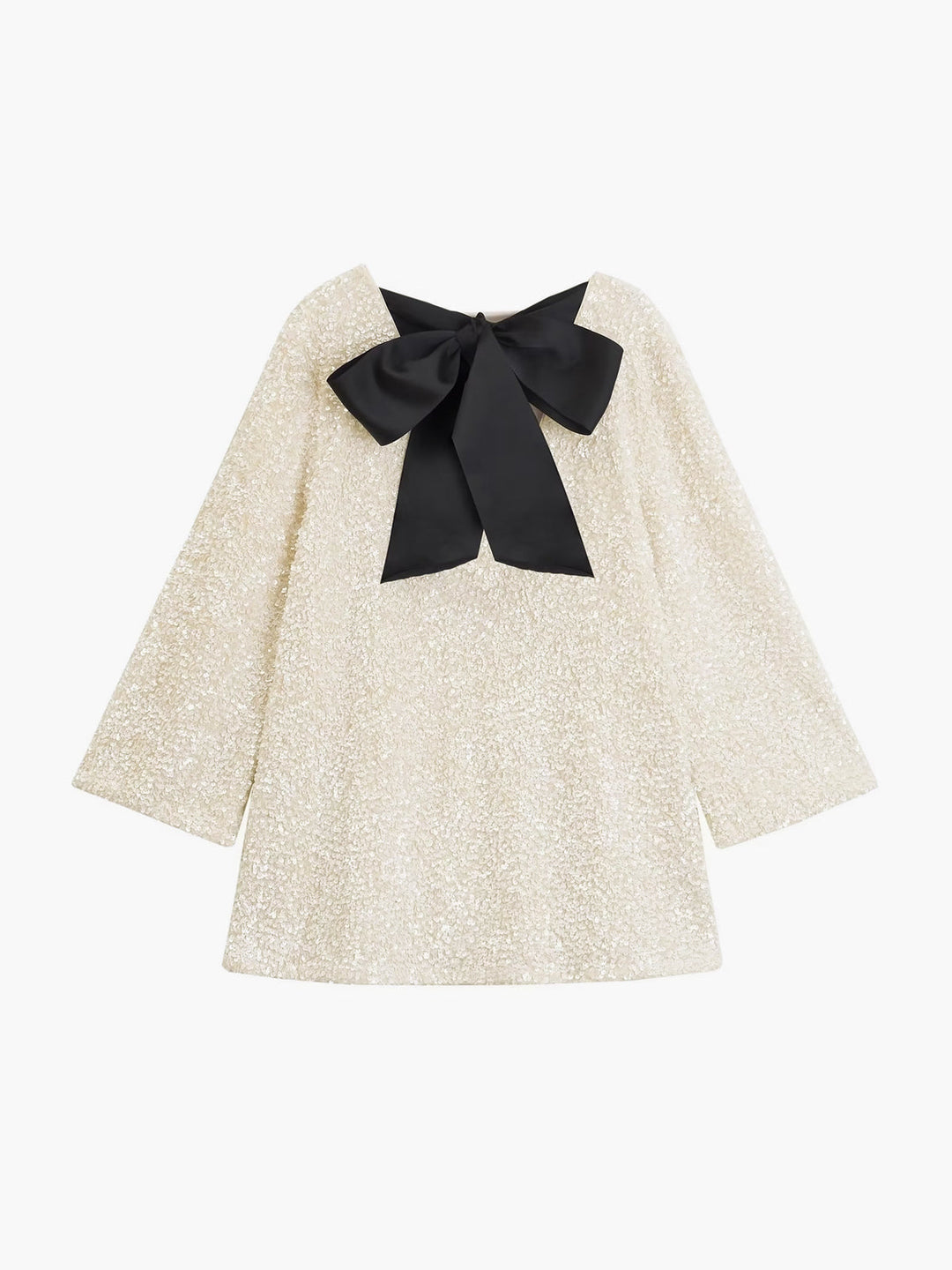 Pailletten Samt Schleife Mini Kleid