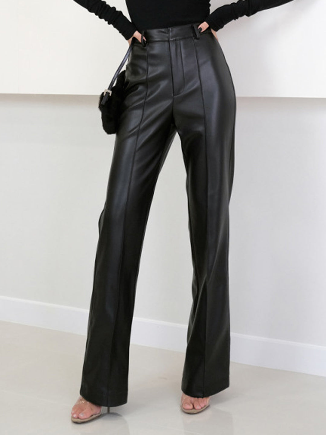High Waist Kunstlederhose