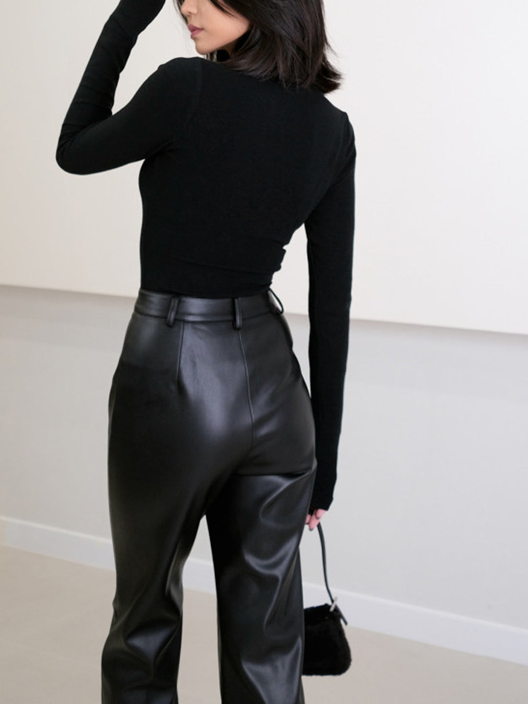 High Waist Kunstlederhose