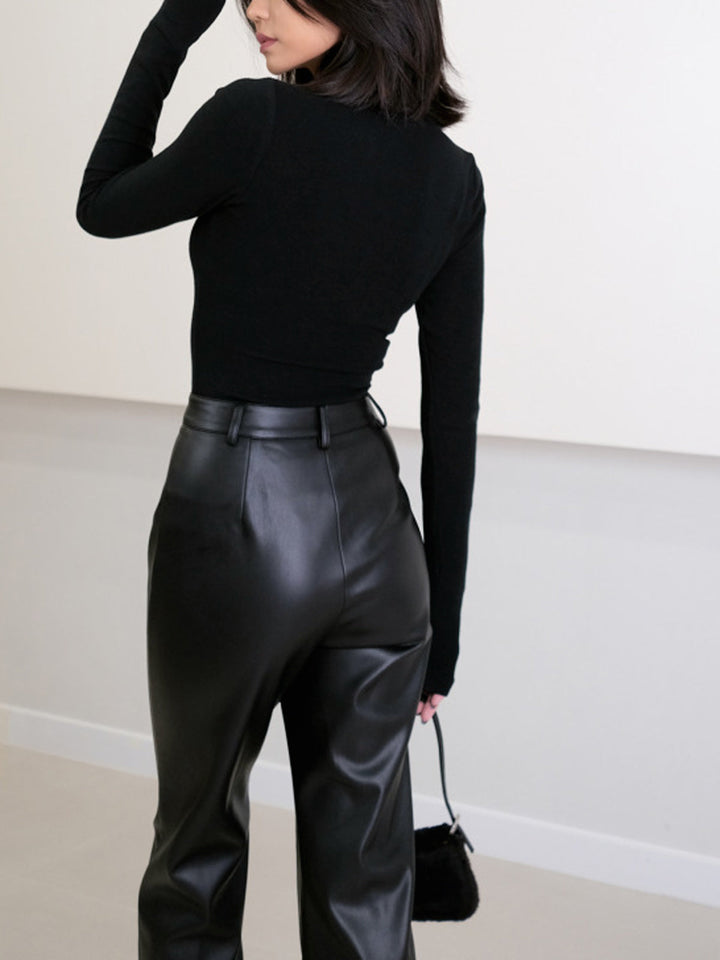 High Waist Kunstlederhose