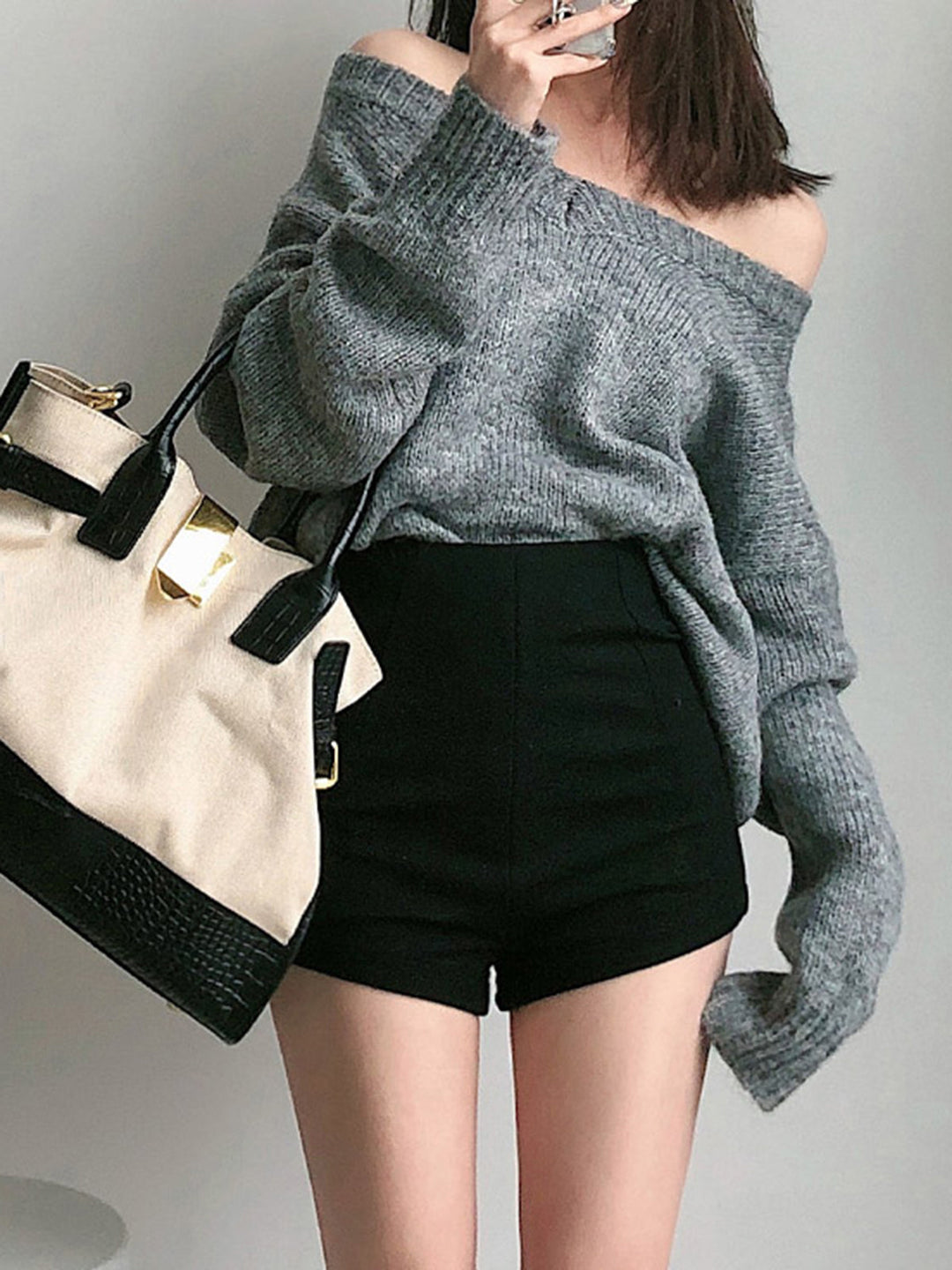 Gezackte High Waist Shorts