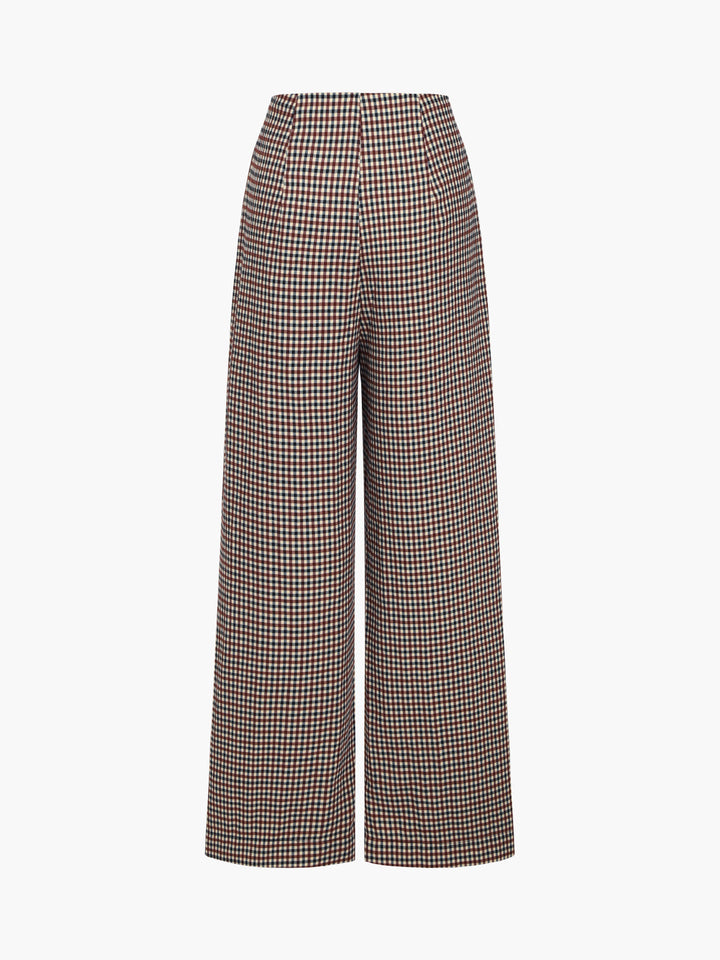 Kleid Hose mit Karomuster und weitem Bein