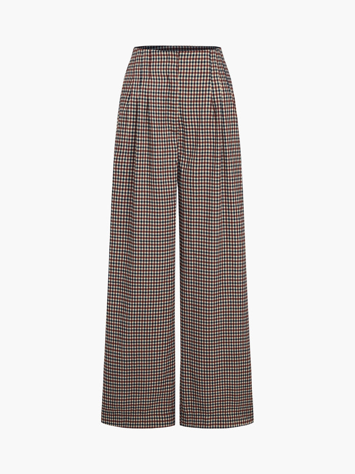 Kleid Hose mit Karomuster und weitem Bein