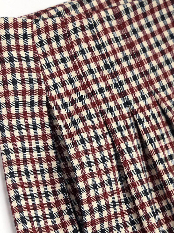 Kleid Hose mit Karomuster und weitem Bein