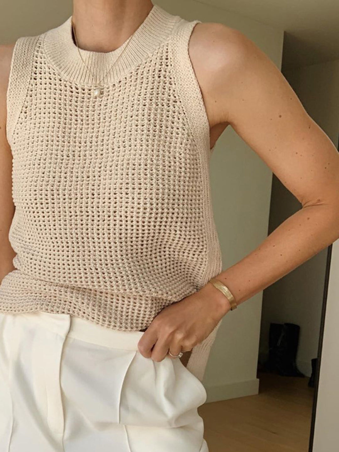 Rückenfreies Tanktop aus Strick