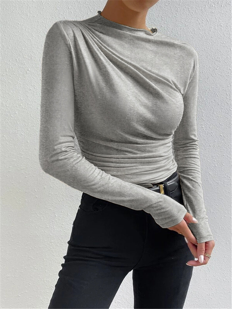 Ruching Langarmshirt