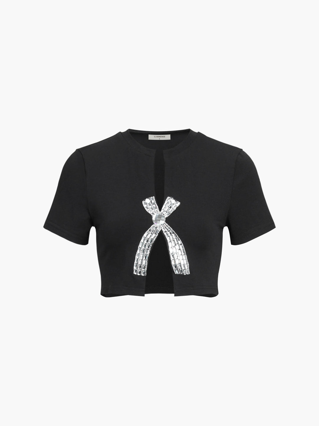 Rhinestone Schleife Verzierter Oberteil