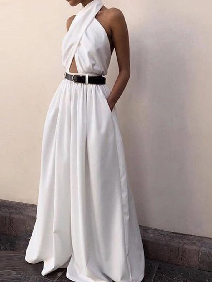 Criss Cross Halter trägerloser Overall ohne Gürtel