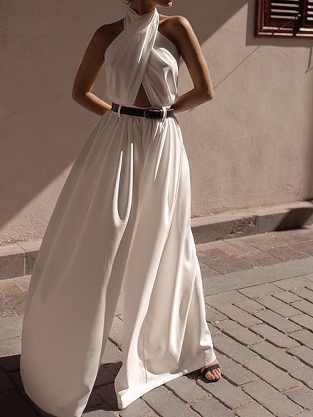 Criss Cross Halter trägerloser Overall ohne Gürtel