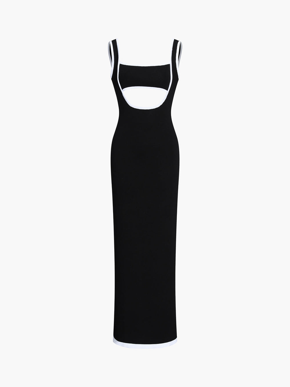 Kontrastbesatz Cutout Langes Pulloverkleid