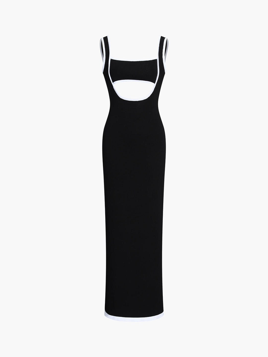 Kontrastbesatz Cutout Langes Pulloverkleid