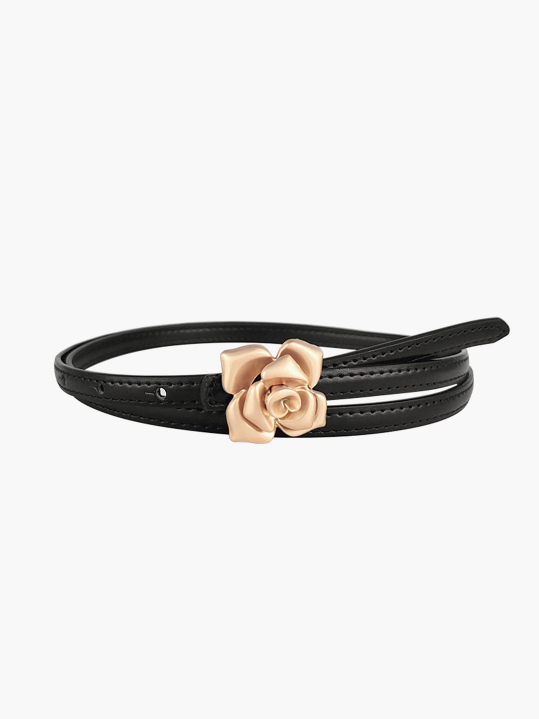 Gürtel mit goldener Schnalle und Rose