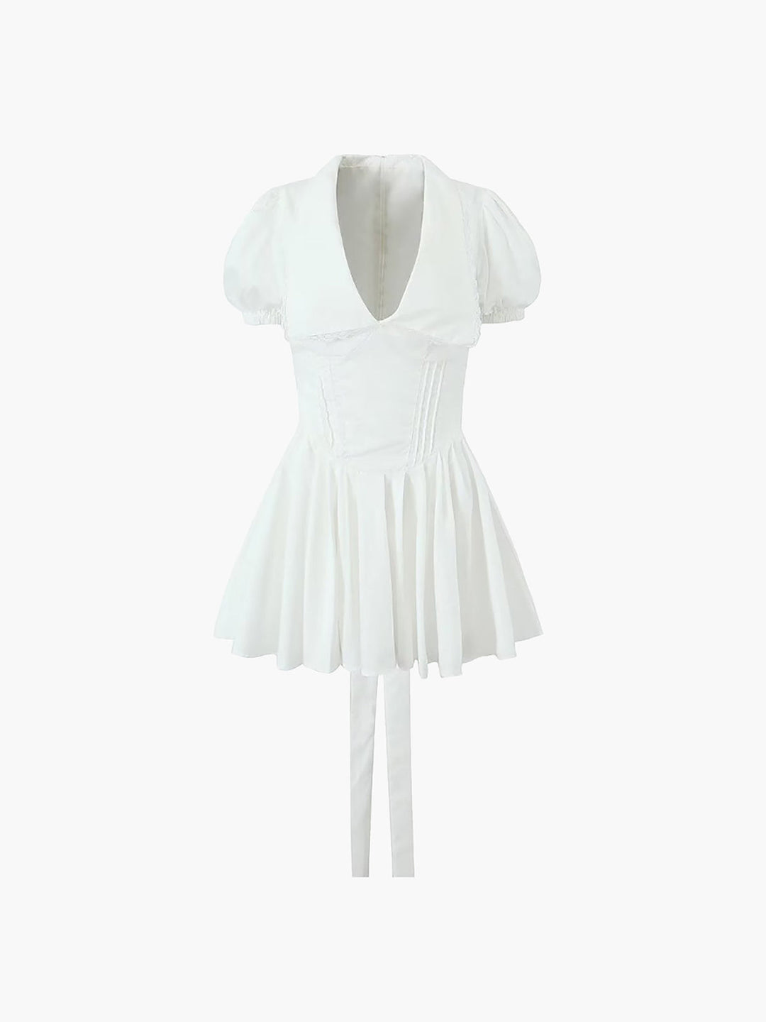 Spitzenkragen-Kleid mit Schnürung