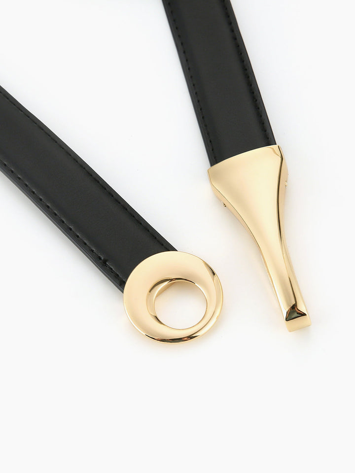 Leder Gürtel mit goldener Schnalle