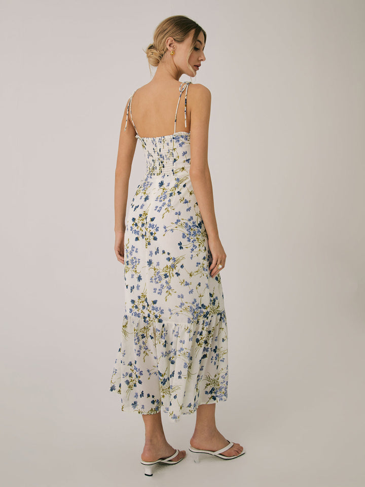 Rüschen Blumenmuster Cami Langes Kleid