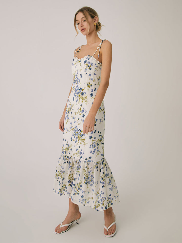 Rüschen Blumenmuster Cami Langes Kleid