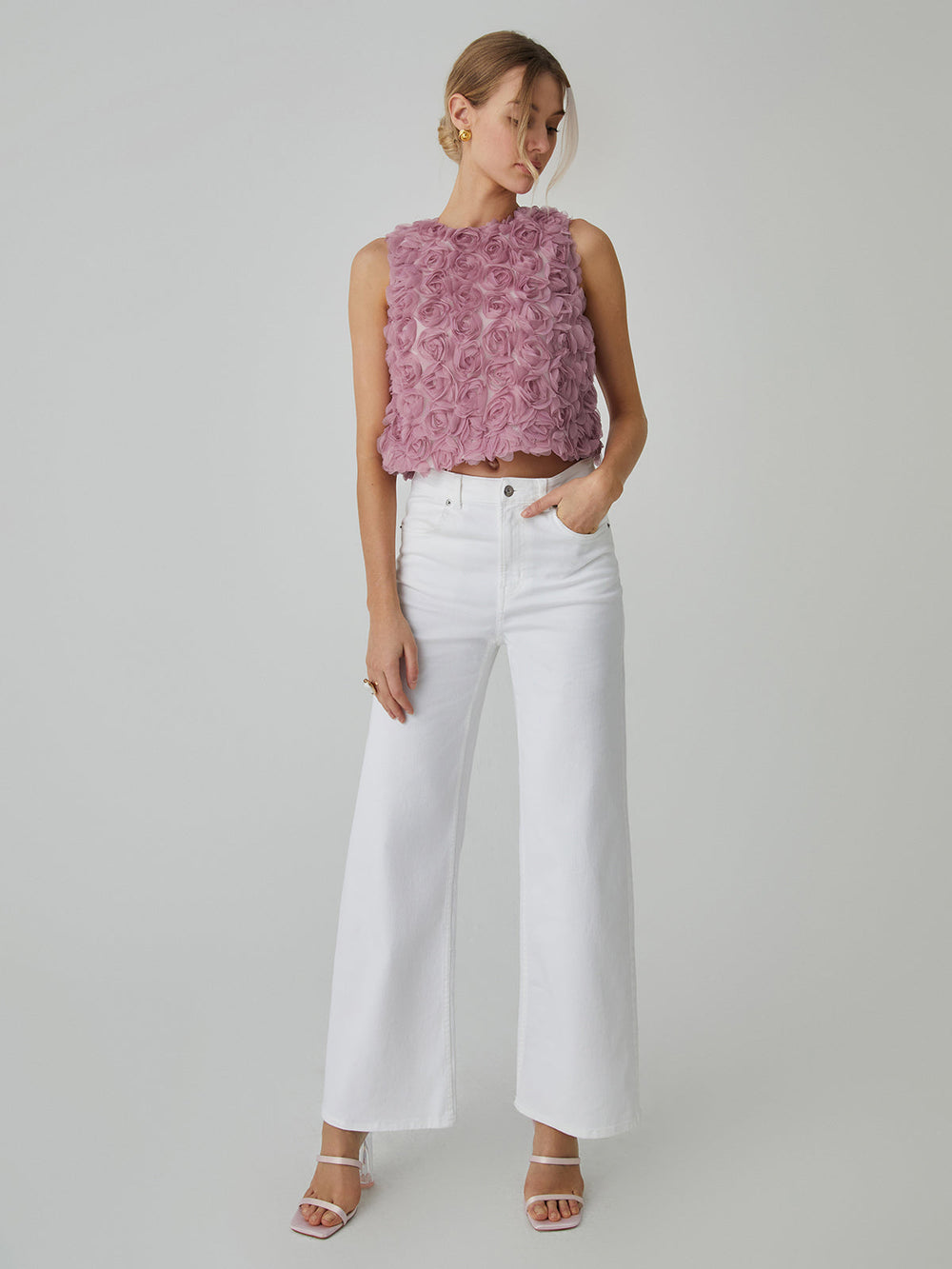 Romantische mehrfarbige Bluse