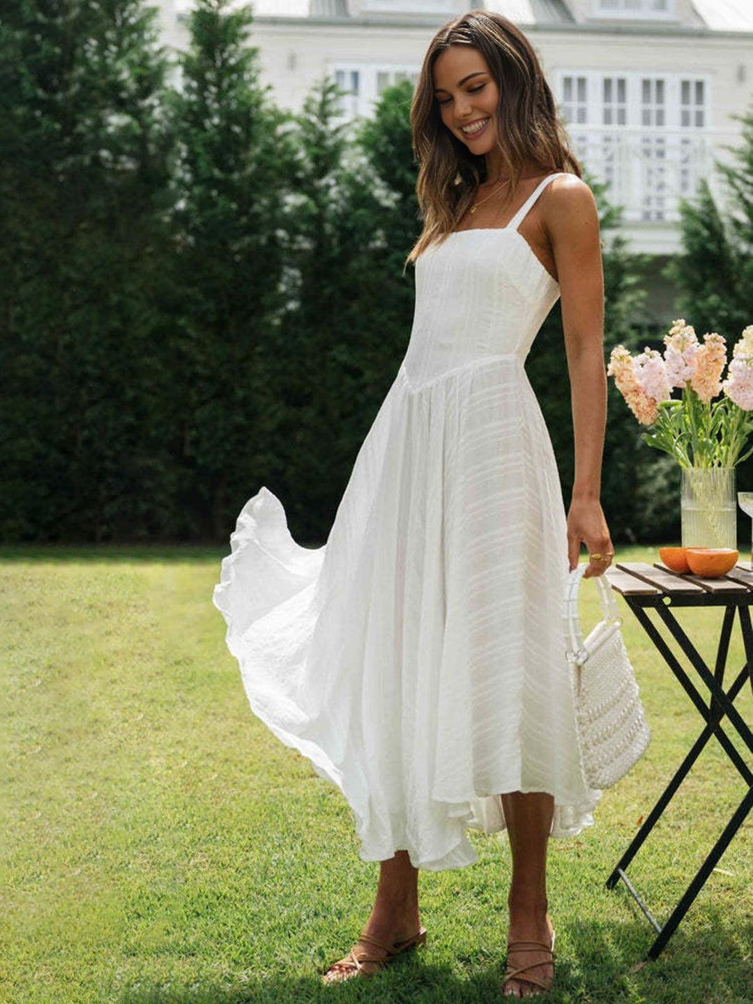 Romantisches Baumwoll-Maxikleid