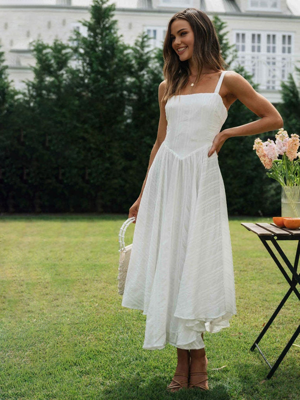 Romantisches Baumwoll-Maxikleid