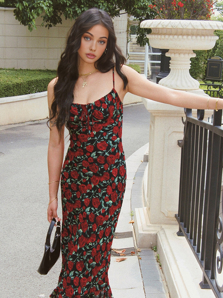 Bulgarische Rosen Blumen Cami Langes Kleid