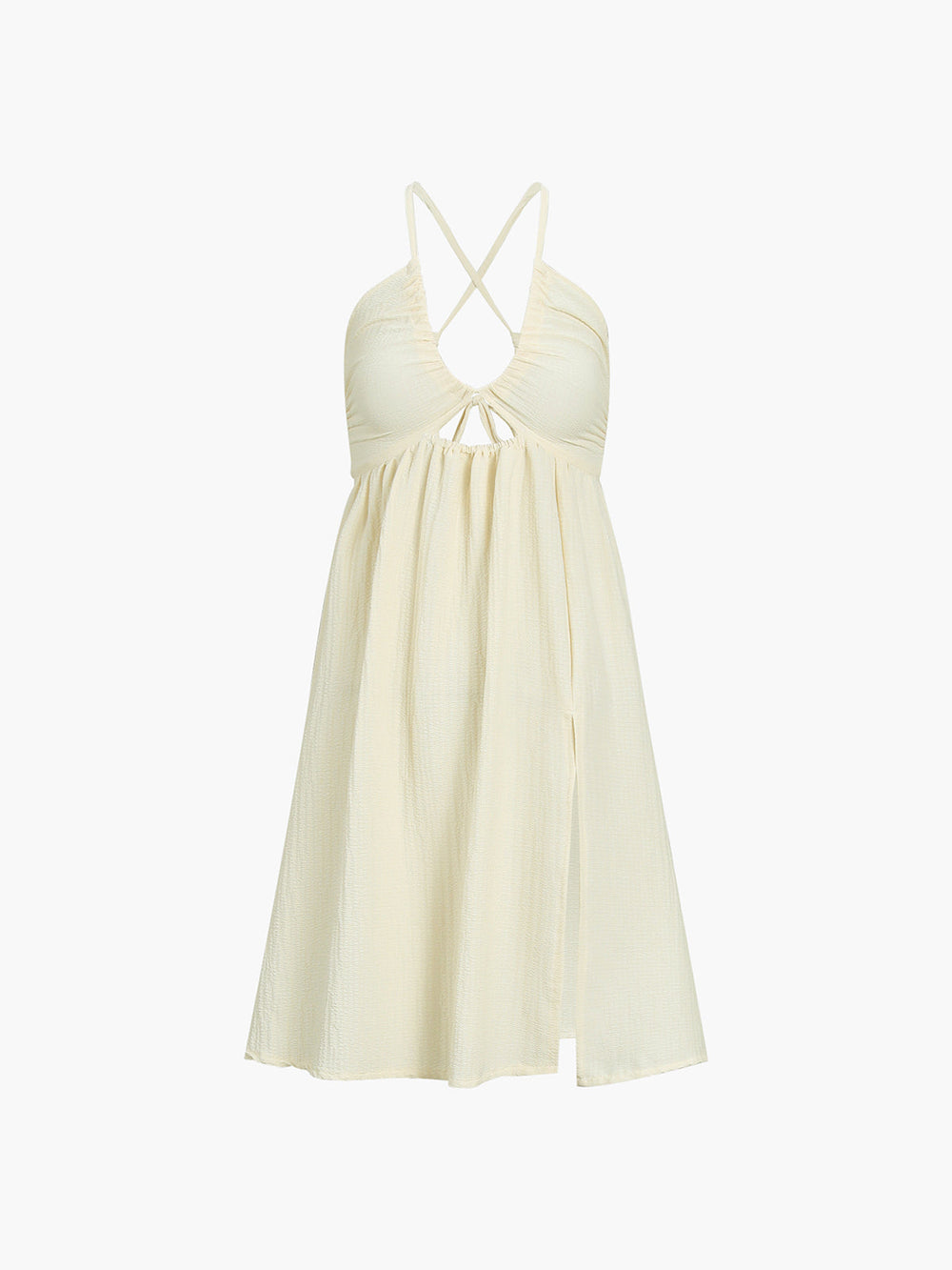 Rückenfreies Criss Cross Midikleid mit Schlitz