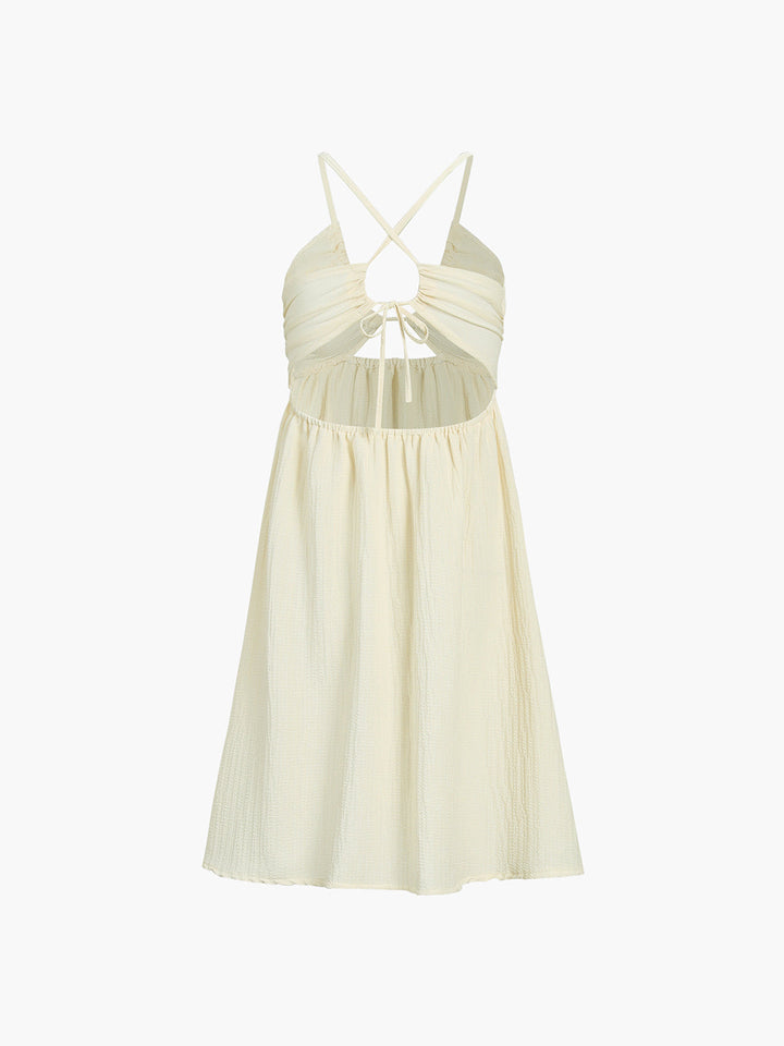 Rückenfreies Criss Cross Midikleid mit Schlitz