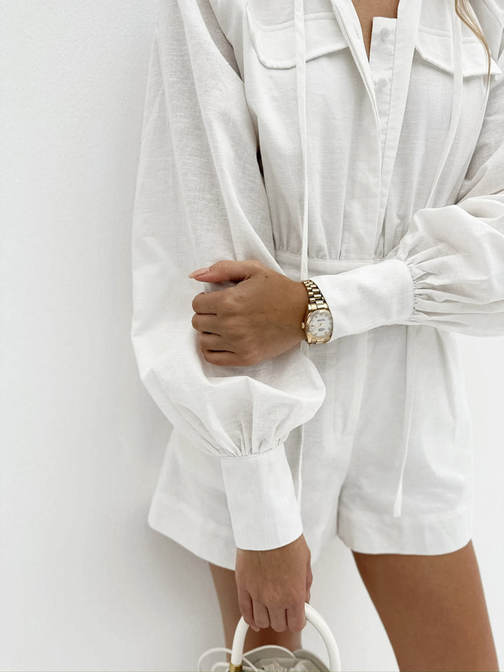 Reiner Baumwoll-Jumpsuit mit Brusttasche