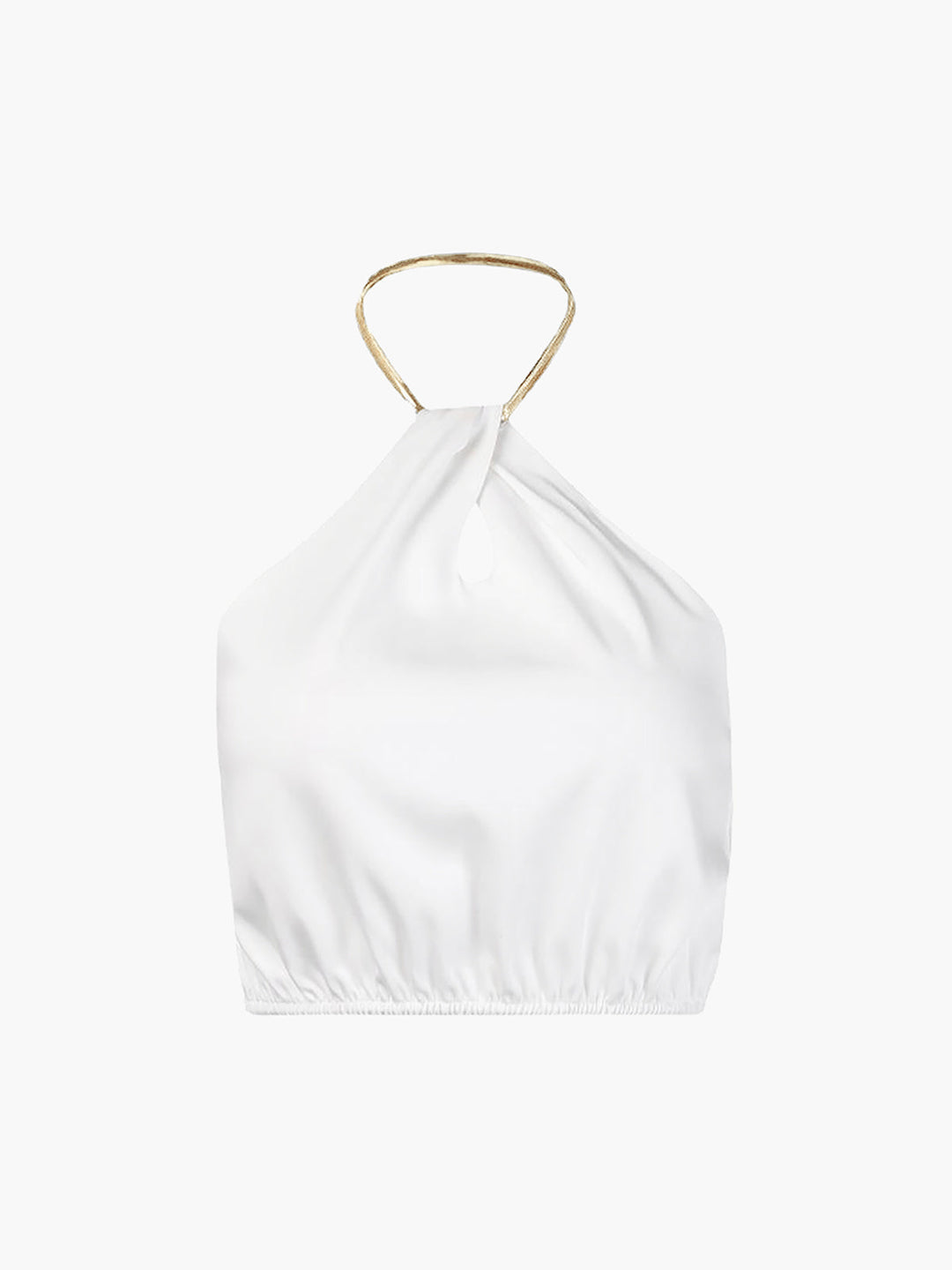 Halbtransparente Neckholder-Crop-Top ohne Ärmel