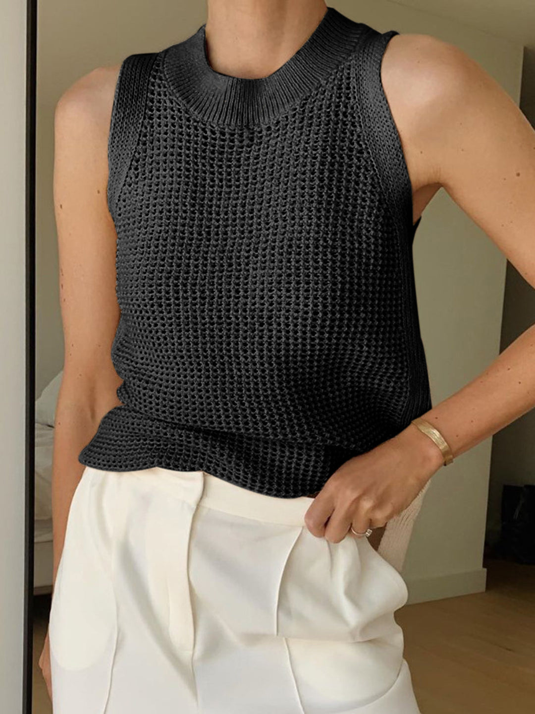 Rückenfreies Tanktop aus Strick