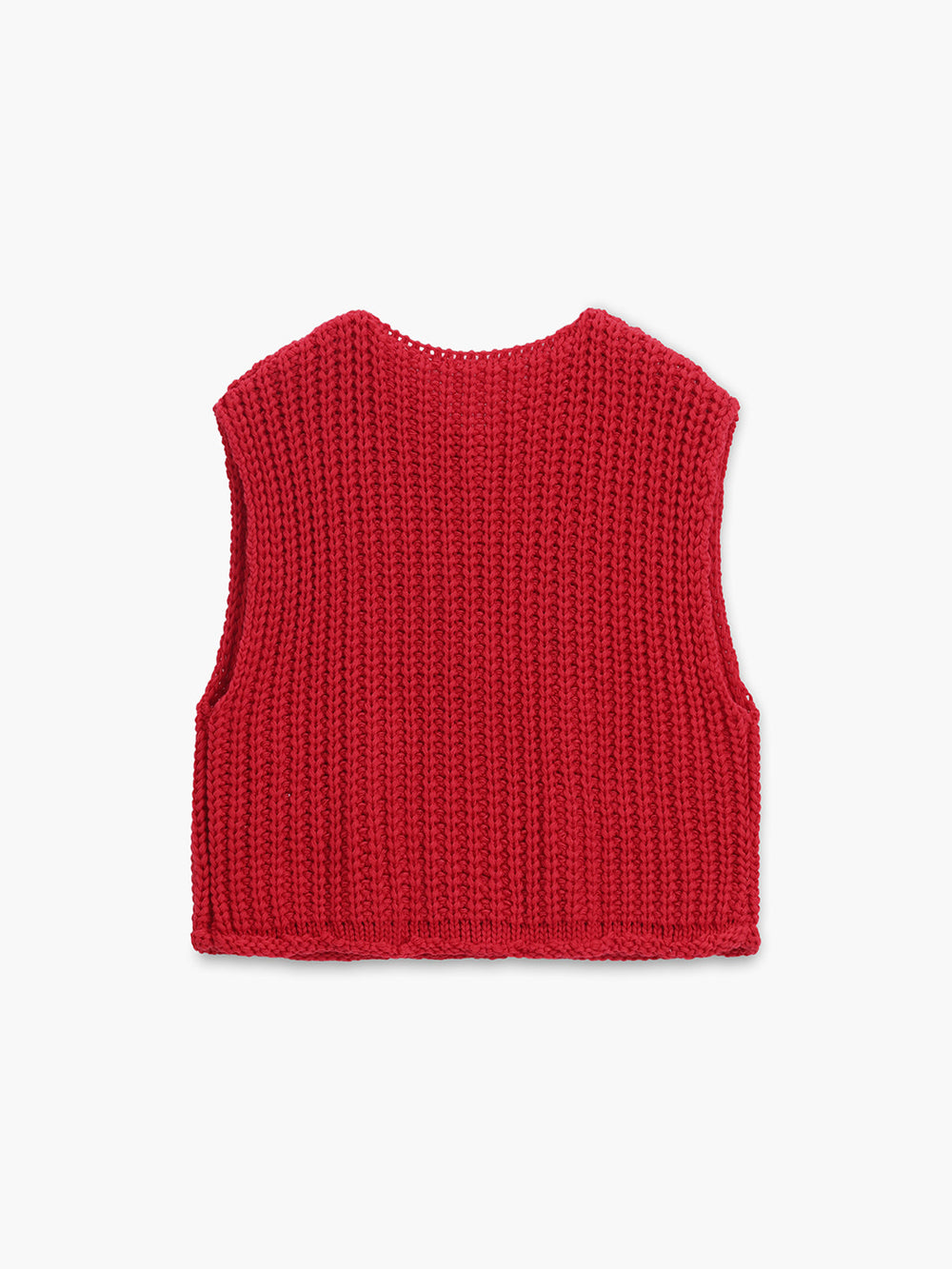 Häkel-Strickweste mit Knopfleiste