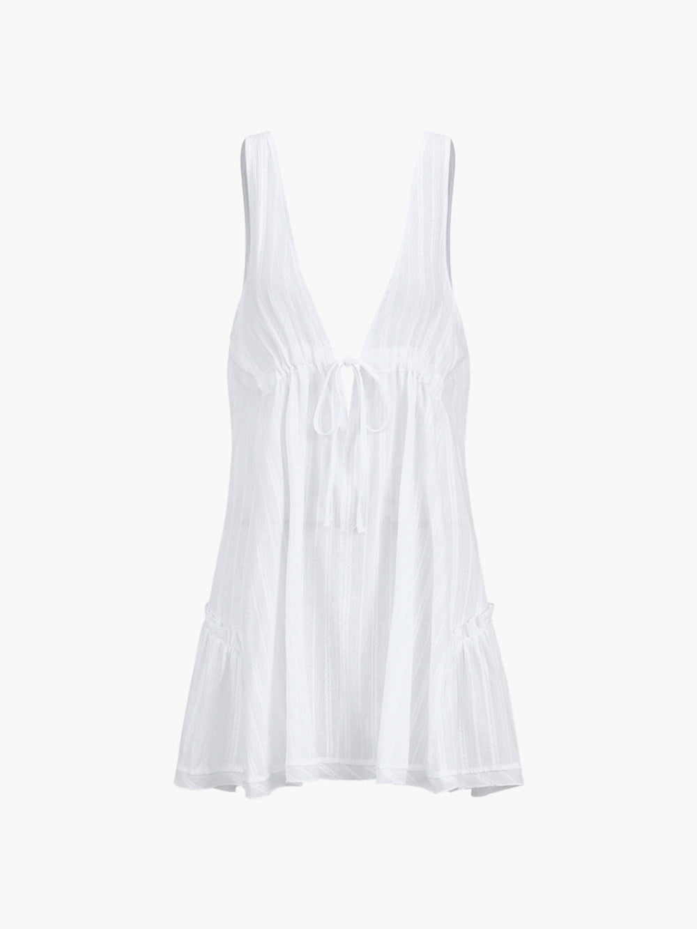 Reines Baumwollkleid mit offenem Rücken und kurzem Schnitt