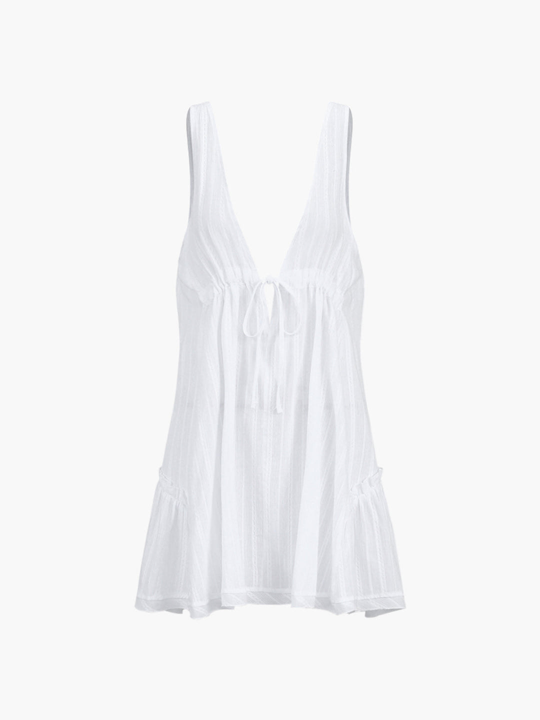 Reines Baumwollkleid mit offenem Rücken und kurzem Schnitt