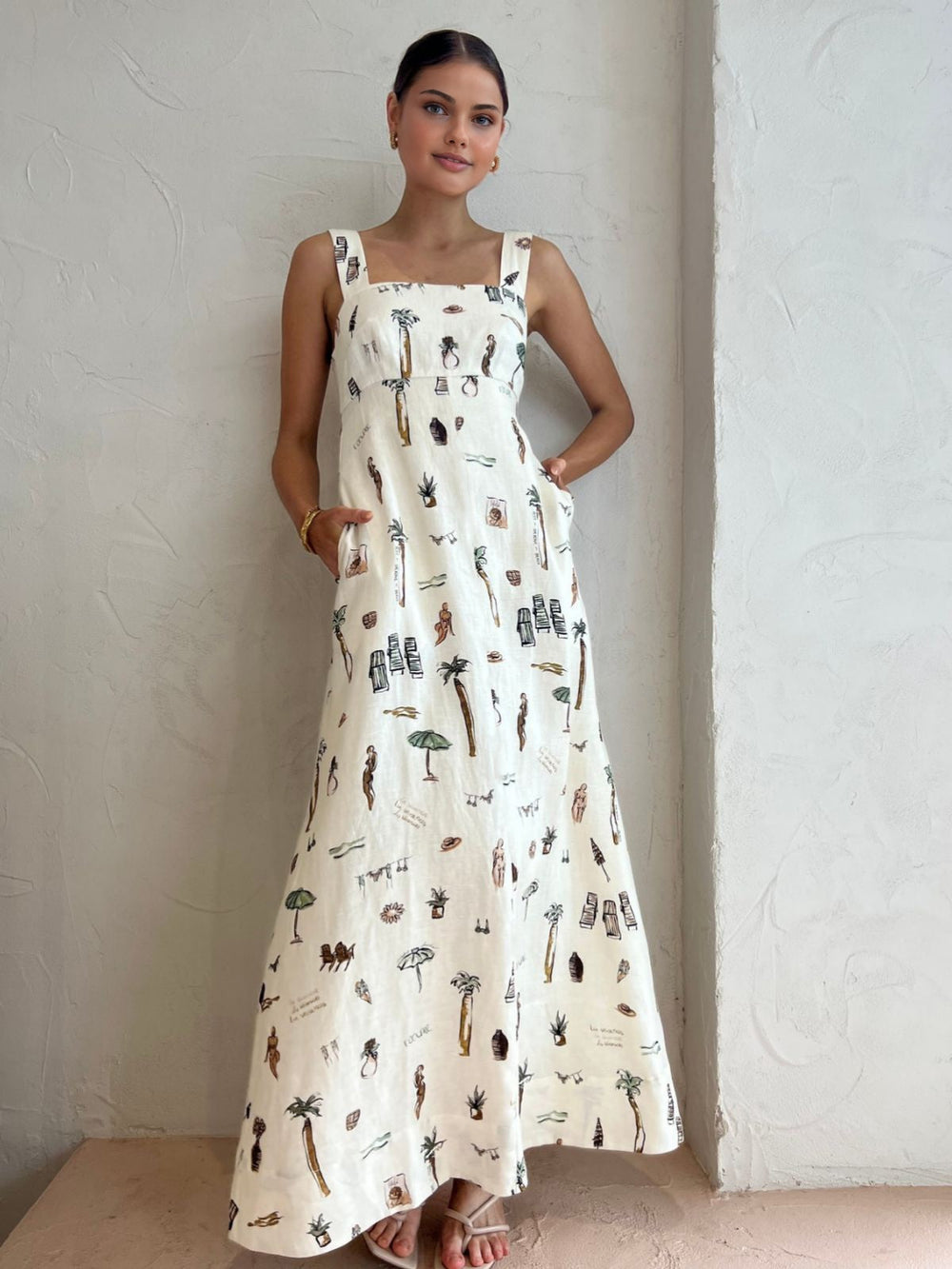 Geblümtes Maxikleid mit Knoten