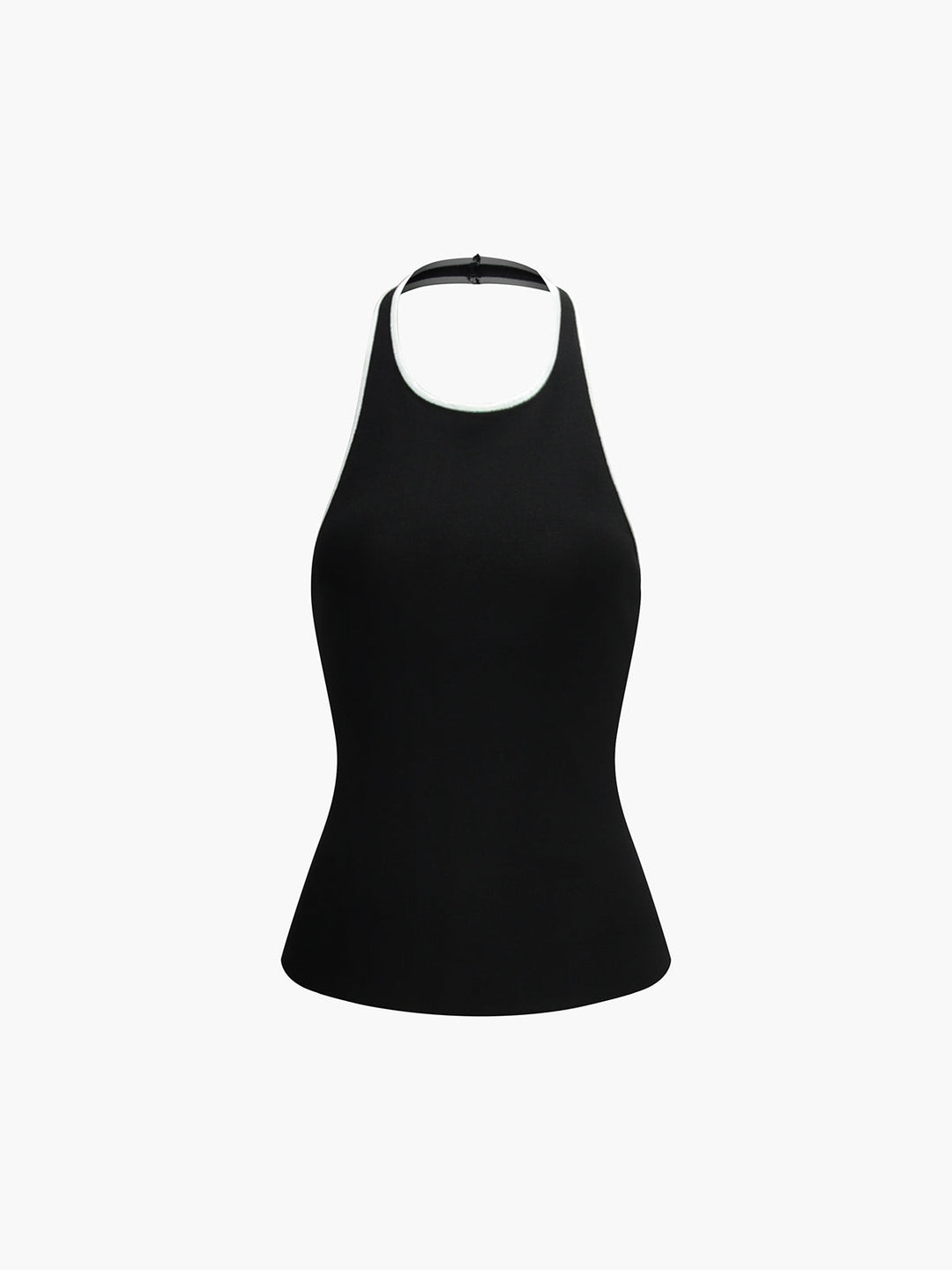 Contrast Trim Open Back Strickoberteil