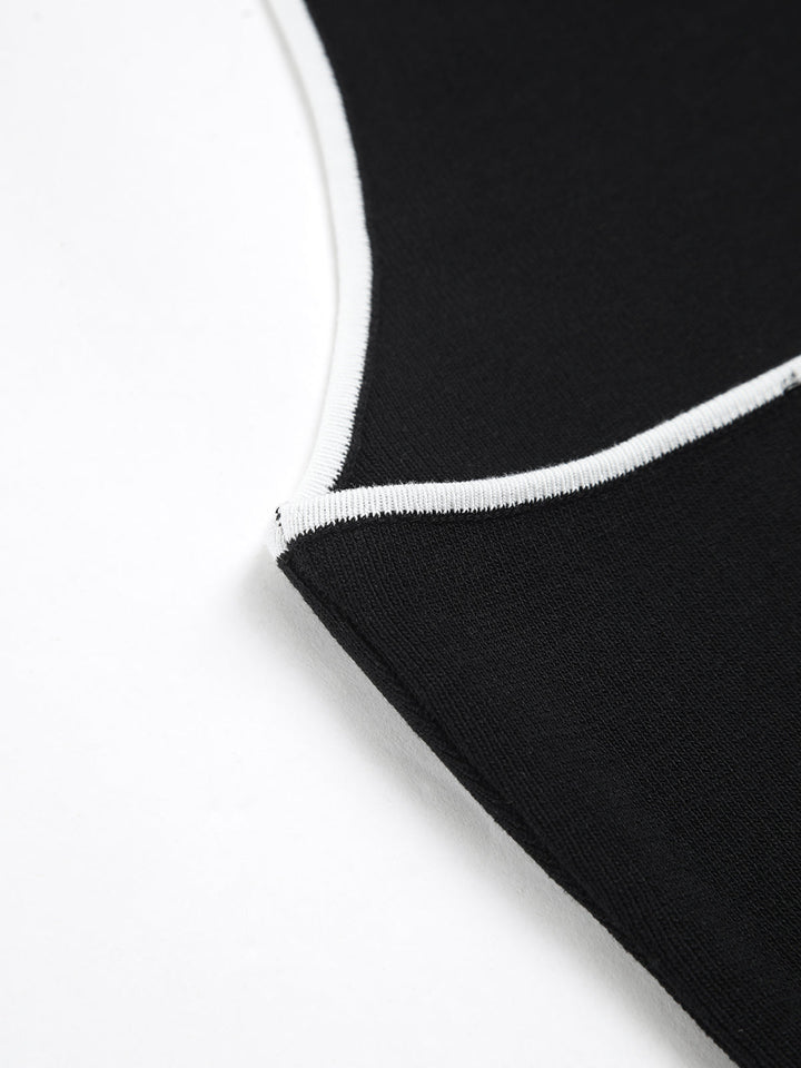 Contrast Trim Open Back Strickoberteil