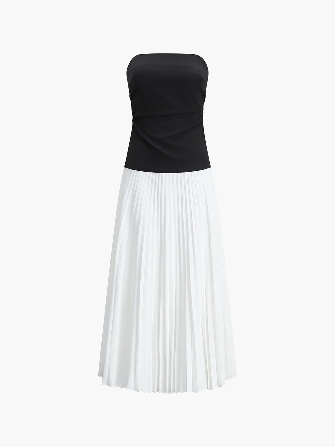 Ärmelloses Falten-Maxikleid