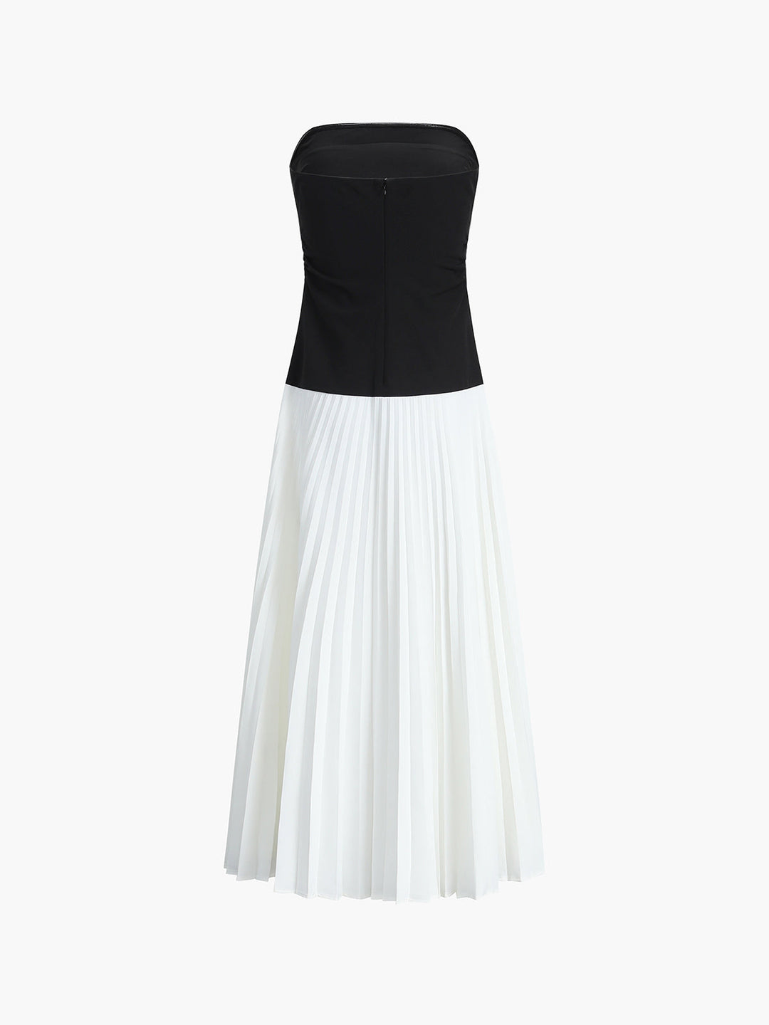 Ärmelloses Falten-Maxikleid