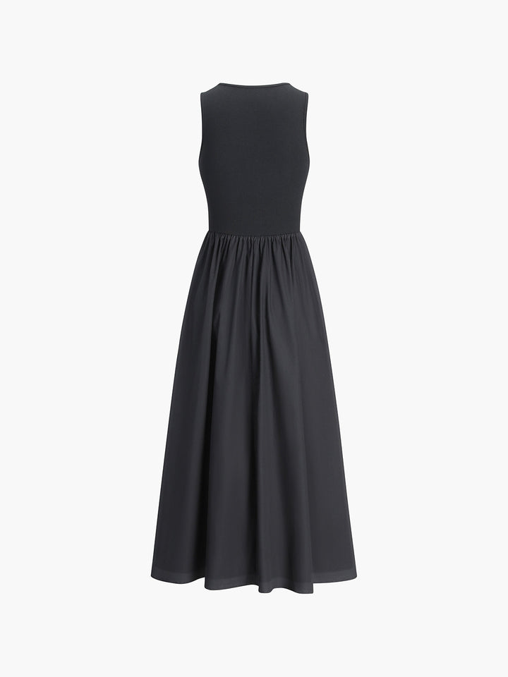 Freizeit Rundhals Kleid mit langen Ärmeln