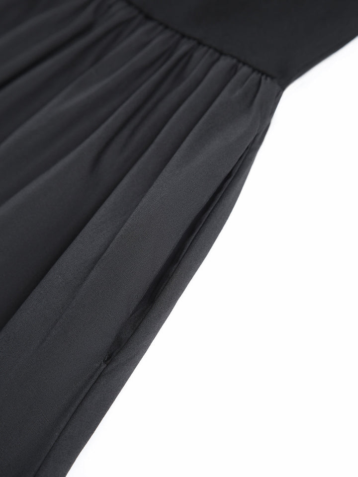 Freizeit Rundhals Kleid mit langen Ärmeln