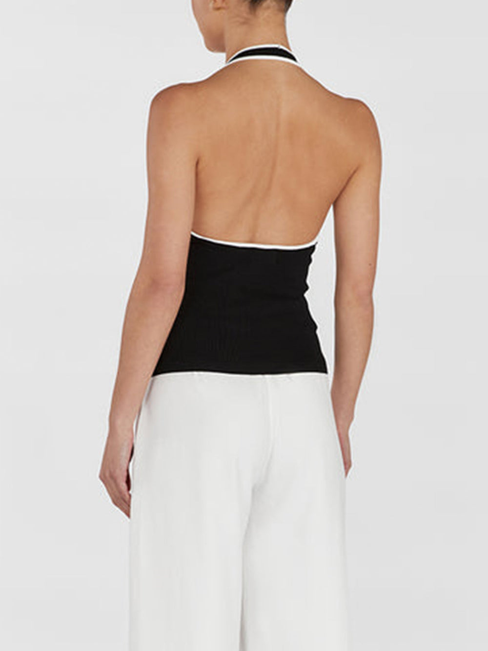 Contrast Trim Open Back Strickoberteil