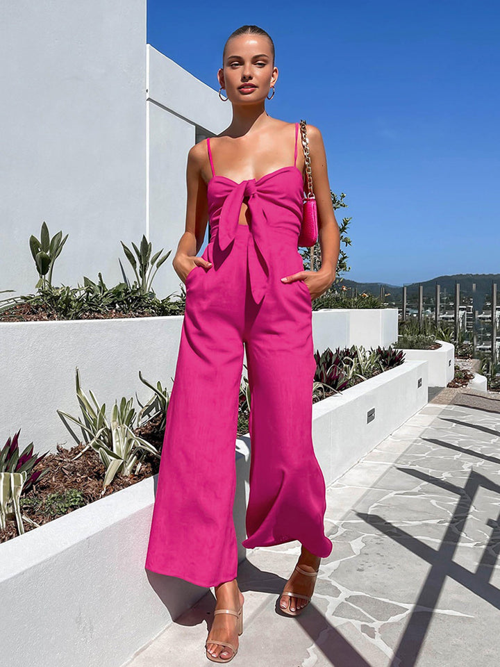 Baumwoll-Jumpsuit mit Twist-Detail
