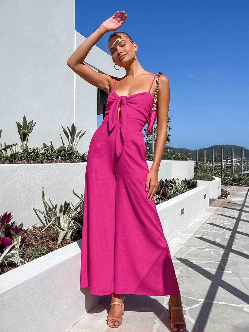Baumwoll-Jumpsuit mit Twist-Detail